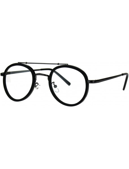 Oval Vintage Fashion Clear Lens Glasses Oval Round Designer Style Eyeglasses - Gunmetal Matte Black - CE186LXK47N $23.67