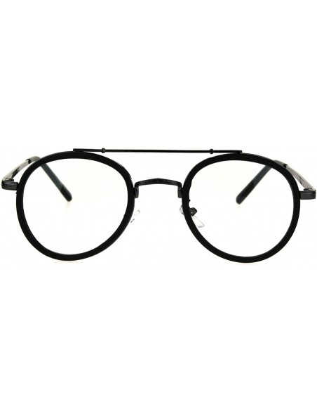Oval Vintage Fashion Clear Lens Glasses Oval Round Designer Style Eyeglasses - Gunmetal Matte Black - CE186LXK47N $11.16