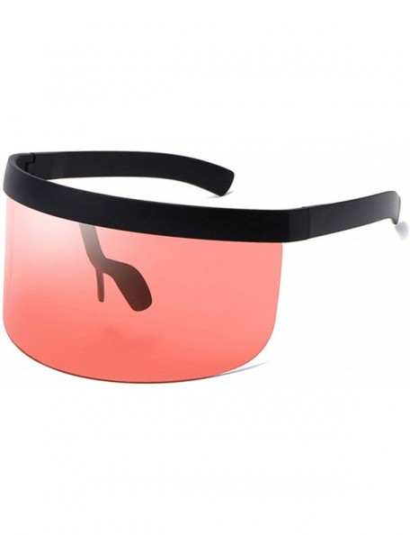 Oversized Fashion Sunglasses Women Men Goggle Sun Glasses Big Frame Shield Visor Windproof O44 - Black-blue - C0197A2MQSR $35.57
