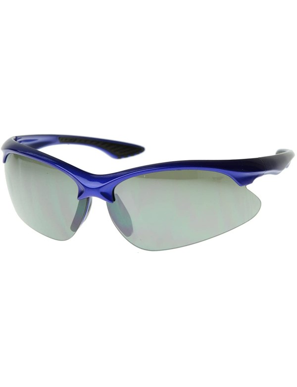 Rimless Top Quality TR-90 Semi-Rimless Half Frame Sports Sunglasses UV400 Golf/Cycling - Blue Smoke - CO116O2M76F $25.73