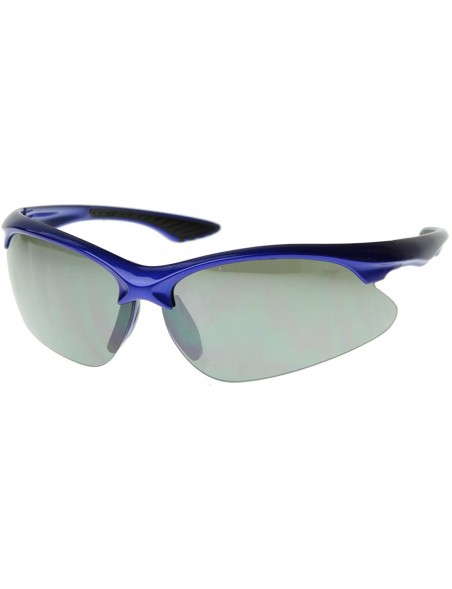 Rimless Top Quality TR-90 Semi-Rimless Half Frame Sports Sunglasses UV400 Golf/Cycling - Blue Smoke - CO116O2M76F $11.98