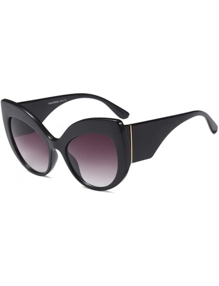 Cat Eye Thick Rim 60s Vintage Inspired Ultra Big Cateye Sunglasses for Women Bold Frame - Black - C5194ESCQID $11.16