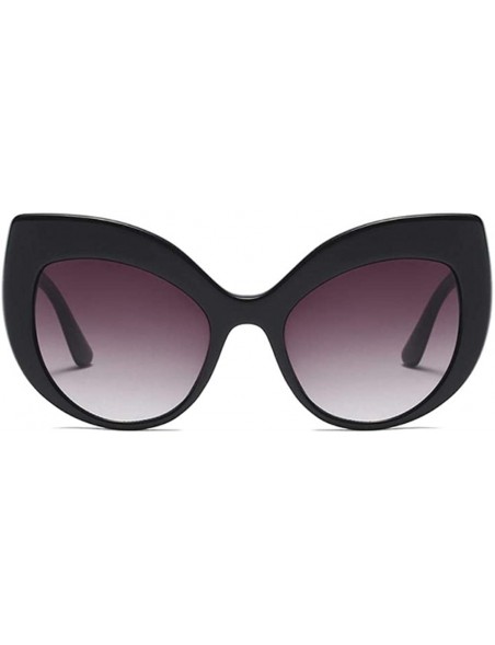 Cat Eye Thick Rim 60s Vintage Inspired Ultra Big Cateye Sunglasses for Women Bold Frame - Black - C5194ESCQID $11.16