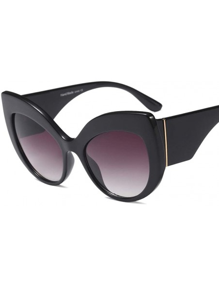 Cat Eye Thick Rim 60s Vintage Inspired Ultra Big Cateye Sunglasses for Women Bold Frame - Black - C5194ESCQID $11.16