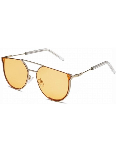 Oversized Metal Sunglasses Female Models Sunglasses Retro Tea Glasses - Style 6 - CI18UGIHHDQ $20.11
