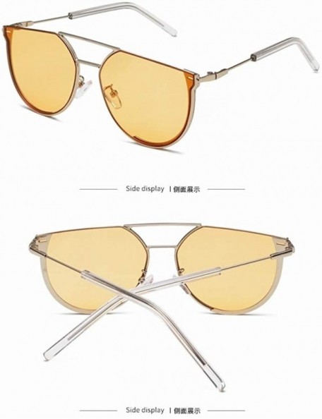 Oversized Metal Sunglasses Female Models Sunglasses Retro Tea Glasses - Style 6 - CI18UGIHHDQ $20.11