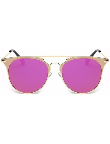 Goggle Women Cat Eye Glasses Vintage Mirror UV400 Sunglasses Eyewear - Purple - CW18339MAHD $9.73