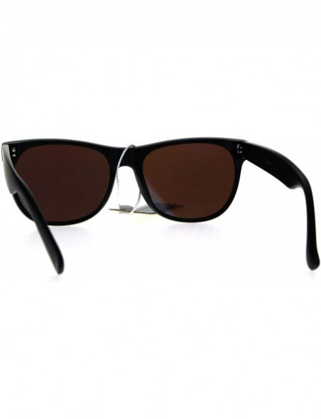 Rectangular Color Mirror Panel Lens Horned Rim Hipster Sunglasses - Blue - CJ186GETS5D $11.13