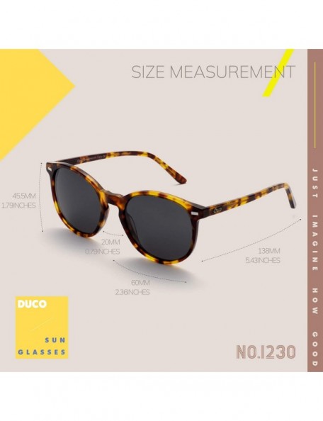 Round Classic Round Polarized UV400 Protection Vintage Shades Sunglasses for Women DC1230 - Tortoise - CQ18X7W95W7 $24.48