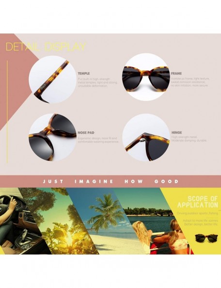 Round Classic Round Polarized UV400 Protection Vintage Shades Sunglasses for Women DC1230 - Tortoise - CQ18X7W95W7 $24.48