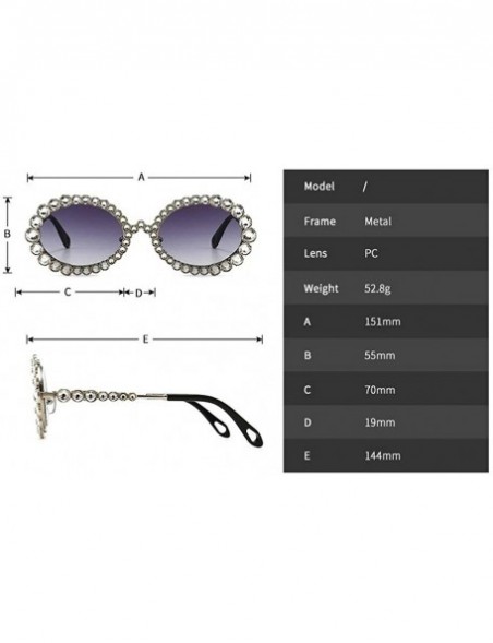 Oval 2020 New Fashion Crystal Decorative Sunglasses Oval Frame Trend Hip Hop Sunglasses - Tea - CO1976NNL5I $12.03