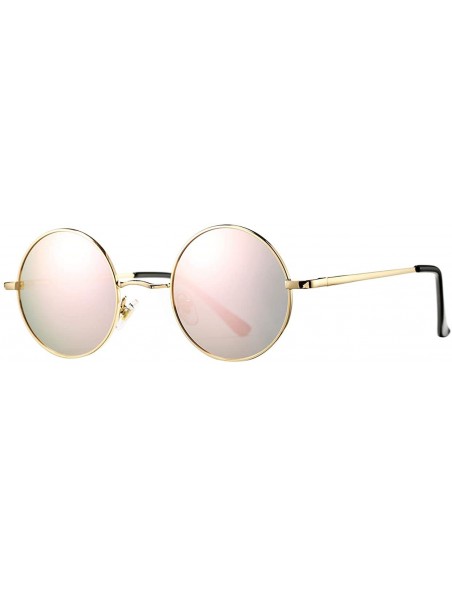 Round Retro Small Round Polarized Sunglasses John Lennon Hipple Sun Glasses Metal Frame UV400 Protection Lens - CT1949E42OS $...