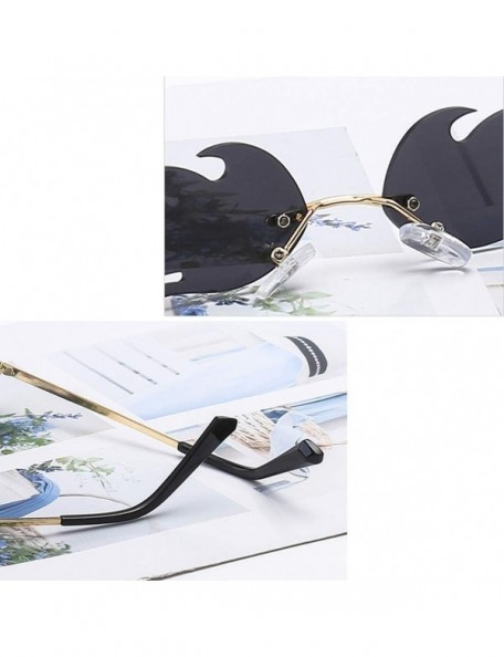 Rimless Women Vintage Sunglasses Fire Mirror Metal Rimless Sun Glasses for Men Narrow Eyewear - Green Mirror - CI18WX9OZZL $1...