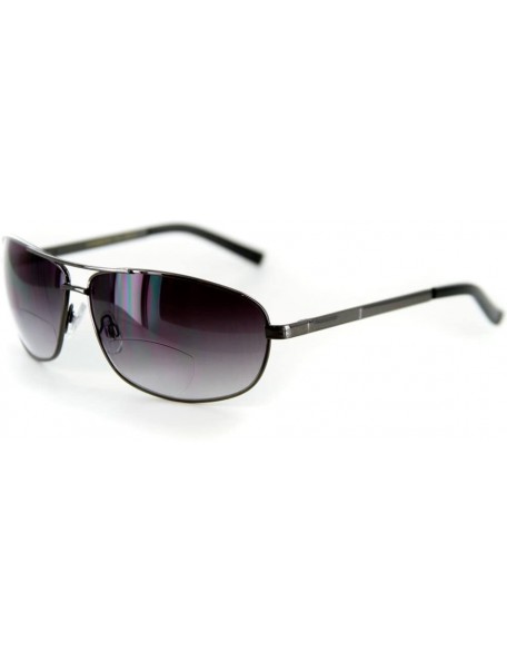 Sport Mod Aviators" Fashion Bifocal Sunglasses for Men and Women (Gun/Smoke +2.00) - Gun W/ Smoke Lens - CK11I7PT5XZ $40.72