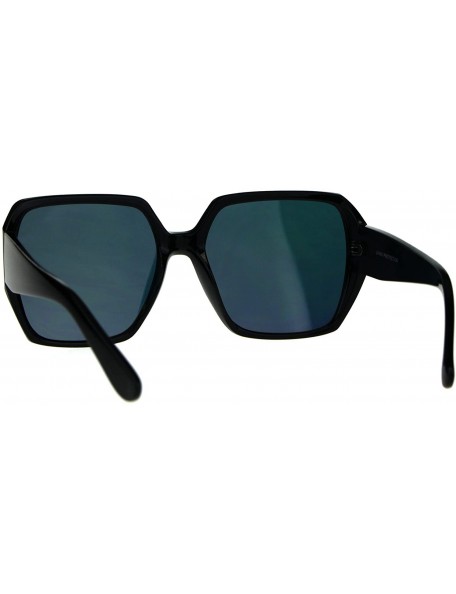 Rectangular Womens Color Mirrored Plastic Butterfly Rectangular Large Sunglasses - Black Pink - C9180GCAT8W $12.67