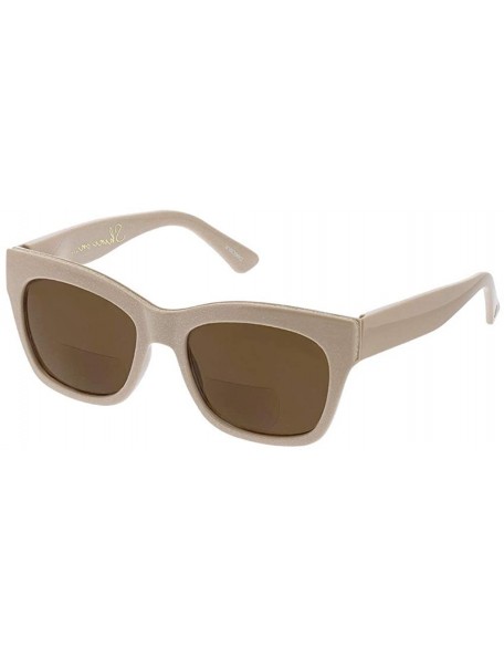 Square Women's Shine On Square Hideaway Bifocal Sunglasses - Taupe - 53 mm + 3 - CL18OICLXOE $20.93