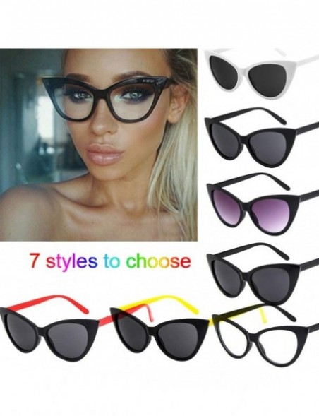 Cat Eye Cat Eye Sunglasses for Women Retro Vintage Narrow Clout Goggles Plastic Frame Sexy Summer Eyewear - A - C7199GL8YXI $...