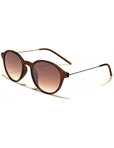 Round Fresh Sunglasses - Brown - C618DNGCRQW $10.55