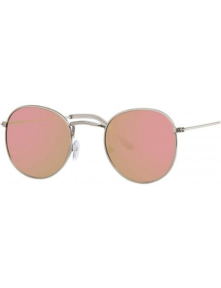 Oval New Brand Designer Vintage Oval Sunglasses Women Retro Clear Lens Eyewear Round Sun Glasses - Silver Pink - CQ198ZAD2OX ...