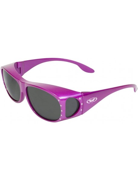 Goggle FANFARE-2 Women's Fit Over Sunglasses Pink Frame Smoke Lens - C418GOM39GK $16.20