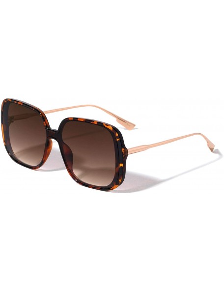 Shield One Piece Shield Lens Square Butterfly Sunglasses - Brown Demi - C2199LW7UQ2 $17.56