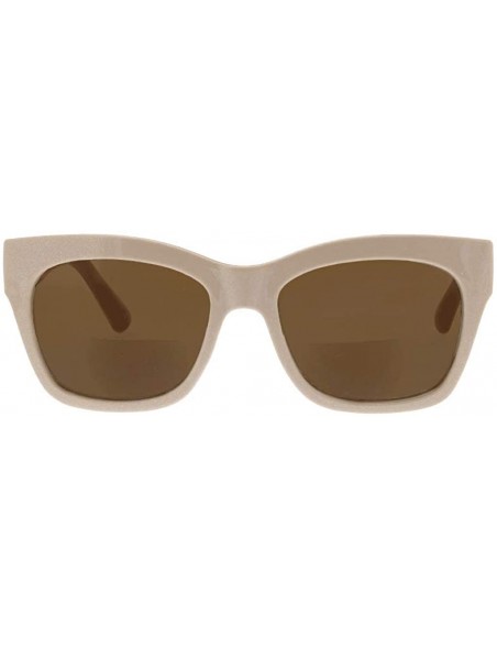 Square Women's Shine On Square Hideaway Bifocal Sunglasses - Taupe - 53 mm + 3 - CL18OICLXOE $20.93