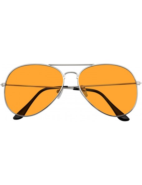 Wrap Aviator Sunglasses Vintage Mirror Lens New Men Women Fashion Frame Retro Pilot - CS18WG0K6IX $21.21
