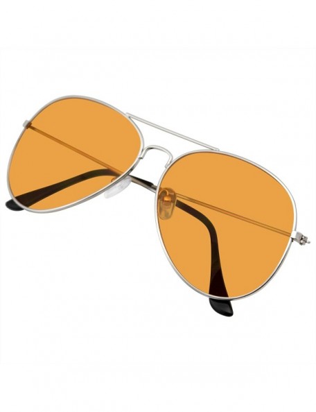 Wrap Aviator Sunglasses Vintage Mirror Lens New Men Women Fashion Frame Retro Pilot - CS18WG0K6IX $9.12