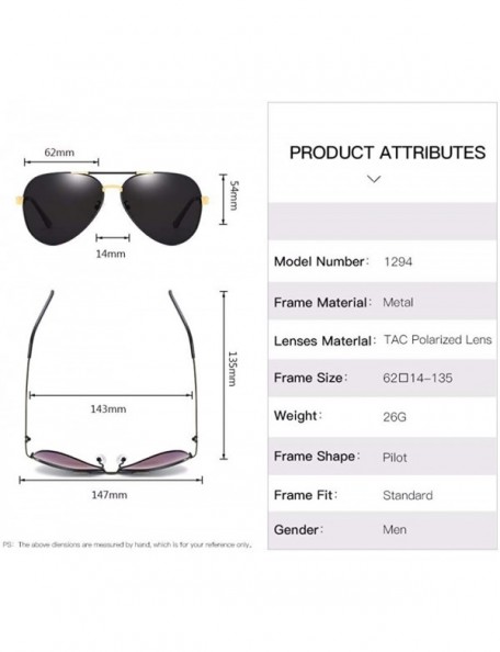 Aviator Sunglasses Metal Sunglasses Male Polarized Toad Mirror Driving Outdoors - D - CJ18QR758T4 $31.48