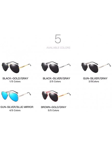 Aviator Sunglasses Metal Sunglasses Male Polarized Toad Mirror Driving Outdoors - D - CJ18QR758T4 $31.48