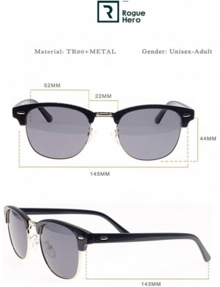 Rimless Semi Rimless Polarized Sunglasses Women UV Protection Men Retro Brand Sun Glasses - Shiny Black / Black - CZ18XQGRRRH...
