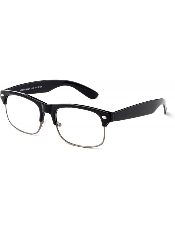 Oversized Babo" Slim Oval Style Celebrity Fashionista Pattern Temple Reading Glasses Vintage - 9055 Black/Gunmetal - CU12689A...