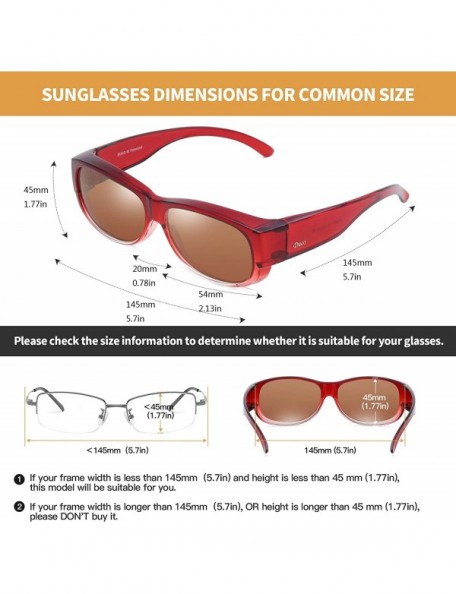 Sport Unisex Wear Over Prescription Glasses Rx Glasses Polarized Sunglasses 8956 - Common Wine Red Frame Brown Lens - C212C8O...