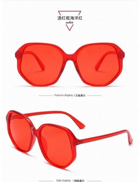 Goggle Retro Big Box Irregular Sunglasses Trend Candy Color Sunglasses - Style 3 - CB18UEXE3TG $23.89