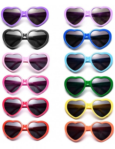 Oversized Dozen Pack Heart Sunglasses Party Favor Supplies Holiday Accessories Collection - Kids Multi - CP18UC4R08M $14.35