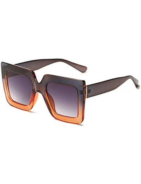 Sport Men and women Sunglasses Two-tone Big box sunglasses Retro glasses - Blue Purple - CA18LIOKLAR $18.53