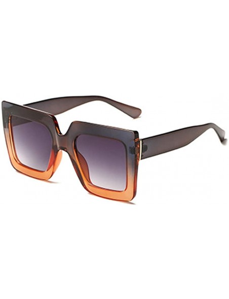 Sport Men and women Sunglasses Two-tone Big box sunglasses Retro glasses - Blue Purple - CA18LIOKLAR $8.38
