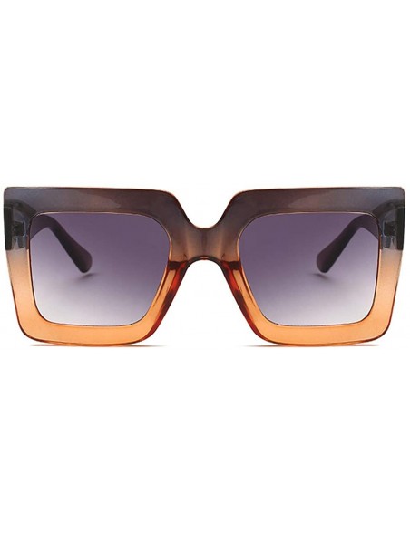 Sport Men and women Sunglasses Two-tone Big box sunglasses Retro glasses - Blue Purple - CA18LIOKLAR $8.38