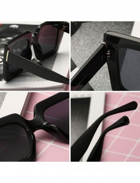 Sport Men and women Sunglasses Two-tone Big box sunglasses Retro glasses - Blue Purple - CA18LIOKLAR $8.38