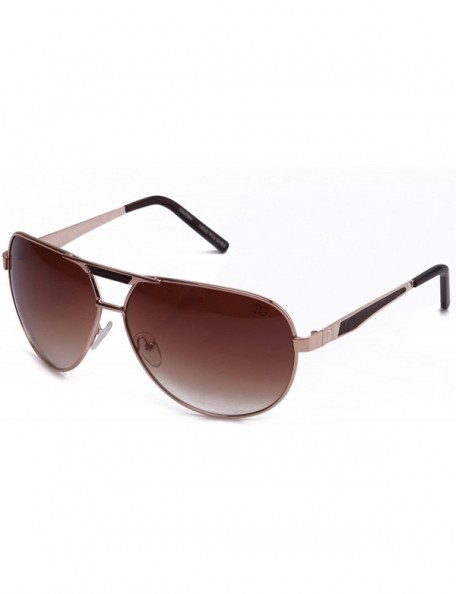 Aviator Aviator Oversized Fashion Sunglasses Modern Design Gradient Lenses UV Protection - Gold/Brown/Brown - C417YXTKSA9 $12.42