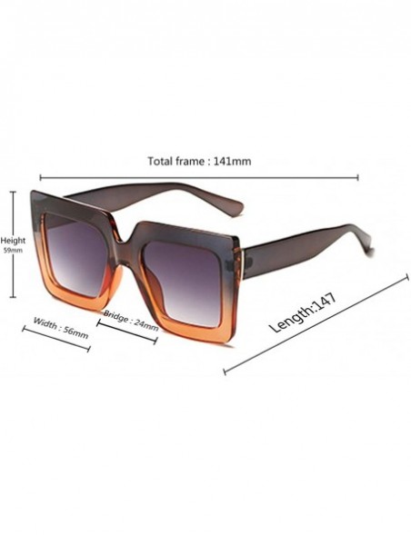 Sport Men and women Sunglasses Two-tone Big box sunglasses Retro glasses - Blue Purple - CA18LIOKLAR $8.38