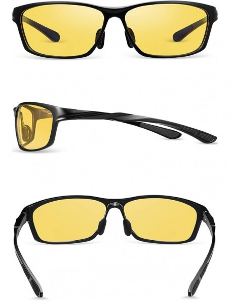 Rectangular HD Night Driving Glasses Anti Glare Polarized Night Vision Glasses Safe Driving Glasses for Men Women - Yellow 2 ...