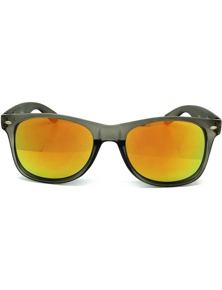 Oversized 97800-1 Premium Soft Horned Rim Matte Finish Mirror Retro Sunglasses - Grey/ Red Gold - CB18OEMWYKY $13.54