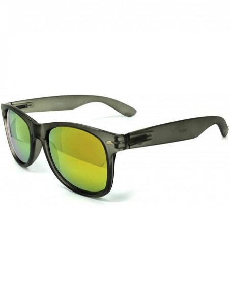 Oversized 97800-1 Premium Soft Horned Rim Matte Finish Mirror Retro Sunglasses - Grey/ Red Gold - CB18OEMWYKY $13.54