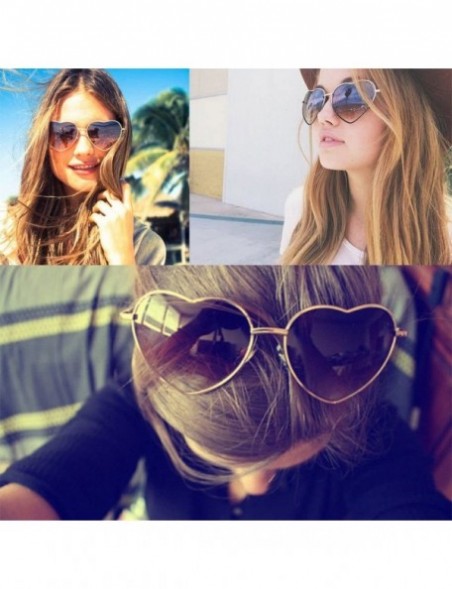 Rimless Polarized Sunglasses UV Protection - REYO Metal Frame Heart Shape Sunglasses Lolita Sun Glasses For Women - F - CI18N...