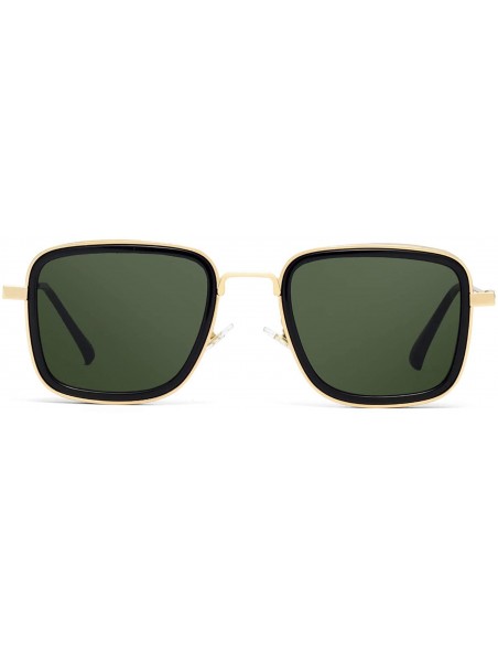 Square Steampunk Style Retro Square UV Protection Sunglasses Metal Frame Flat Lens for Men and Women - Green - C118YDNDM7N $1...