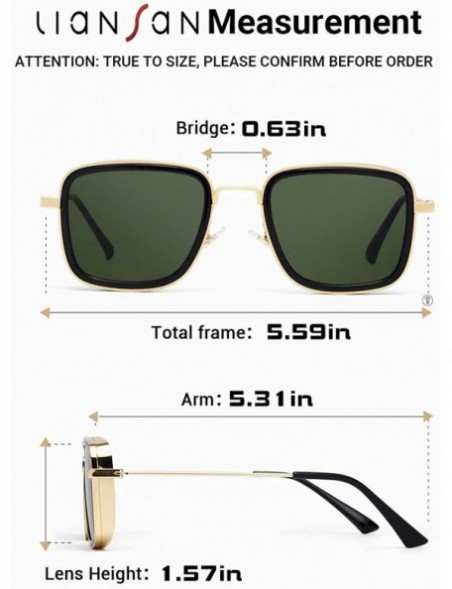 Square Steampunk Style Retro Square UV Protection Sunglasses Metal Frame Flat Lens for Men and Women - Green - C118YDNDM7N $1...