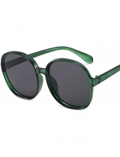 Oversized Plastic Classic Vintage Women Sunglasses Oversized Round Frame Luxury Glasses Big Shades Oculos - C2 Green Black - ...