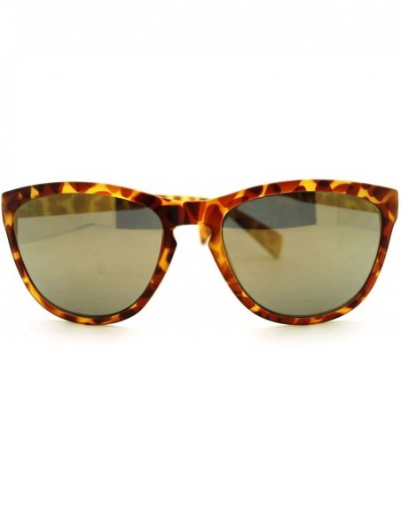 Oval Sporty Reflective Lens Celebrity Fashion Women's Sunglasses - Brown Tort - C211PWB4GEP $11.25