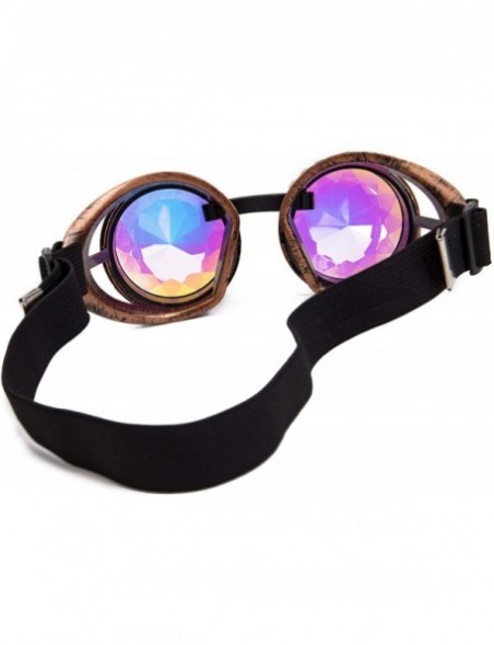 Round Steampunk Goggles Vintage Welding Punk Gothic Glasses Kaleidoscope Glasses - Brass - CV18T2XZZ9A $11.33